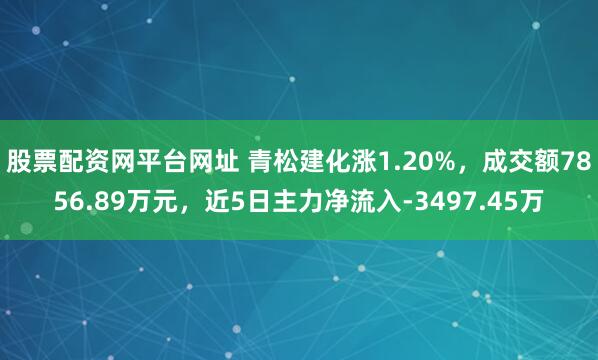 股票配资网平台网址 青松建化涨1.20%，成交额7856.89万元，近5日主力净流入-3497.45万